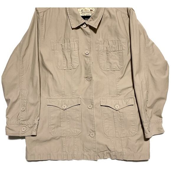 Quizz & Co Jacket Women's Size 20 Khaki Brown Cotton 4 Pockets - Picture 4 of 7